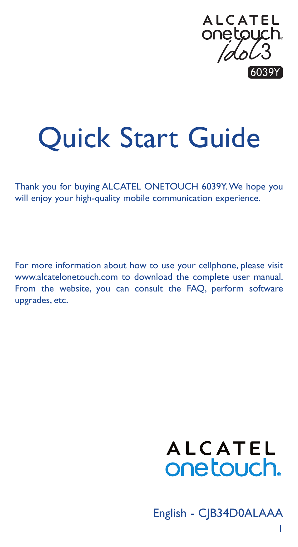 Alcatel Idol 3 6039 Y User Manual | 40 pages