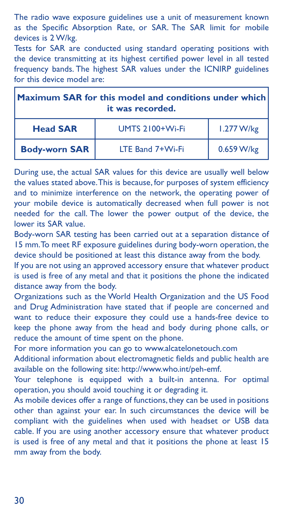 Alcatel Idol 3 6039 Y User Manual | Page 30 / 40