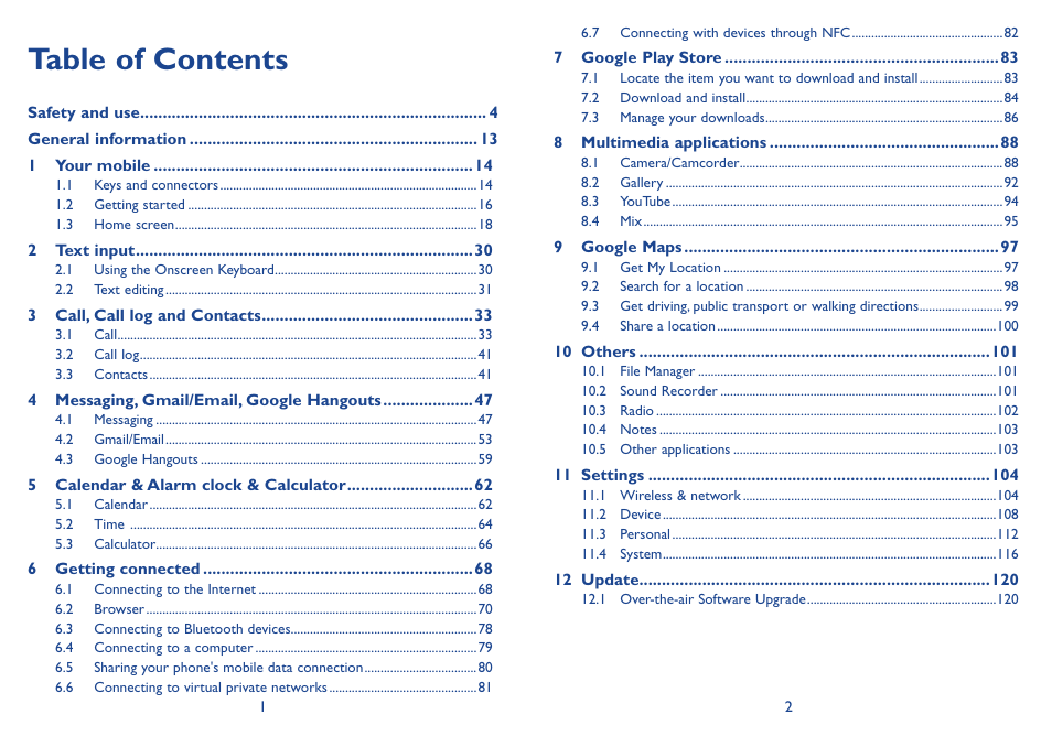 Alcatel Idol 3  6039 S User Manual | Page 2 / 66