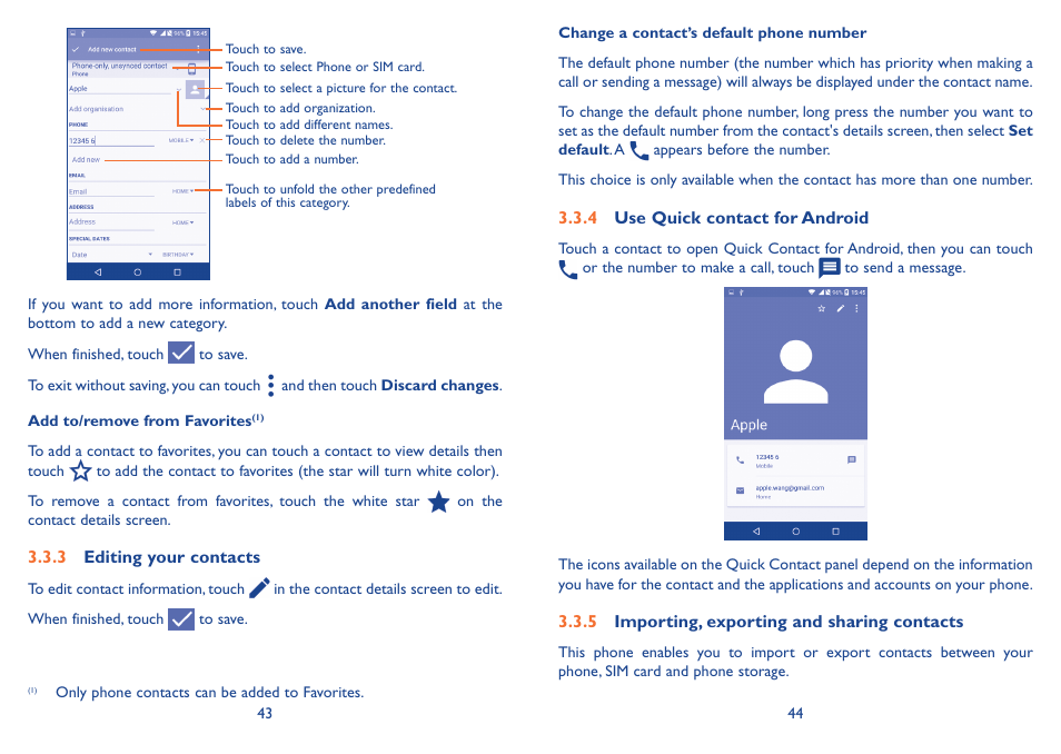 Alcatel Idol 3  6039 S User Manual | Page 23 / 66