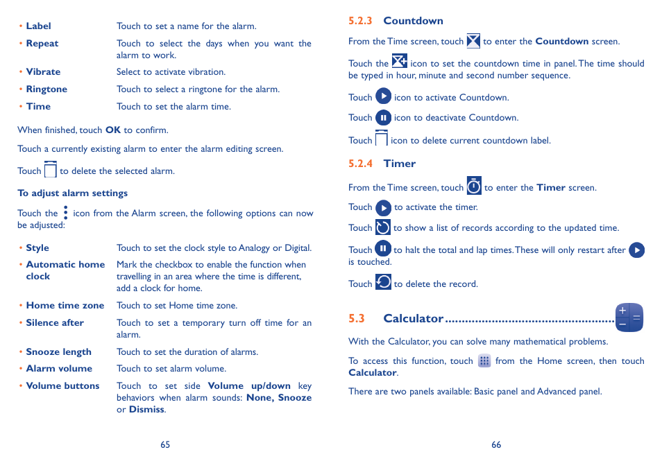 Alcatel Idol 3  6039 S User Manual | Page 34 / 66