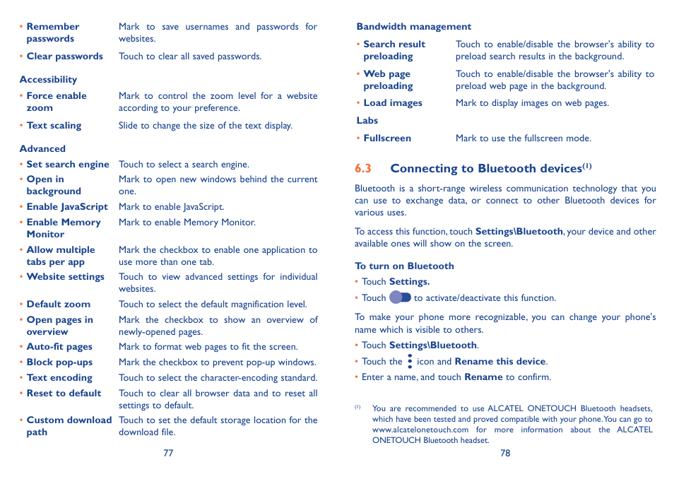 Alcatel Idol 3  6039 S User Manual | Page 40 / 66