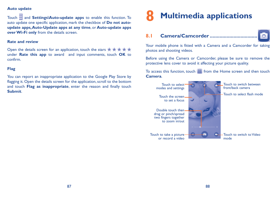 Multimedia applications | Alcatel Idol 3  6039 S User Manual | Page 45 / 66