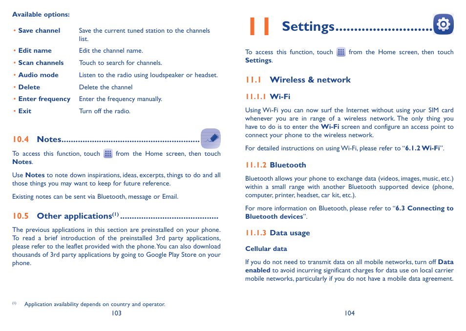 Settings | Alcatel Idol 3  6039 S User Manual | Page 53 / 66