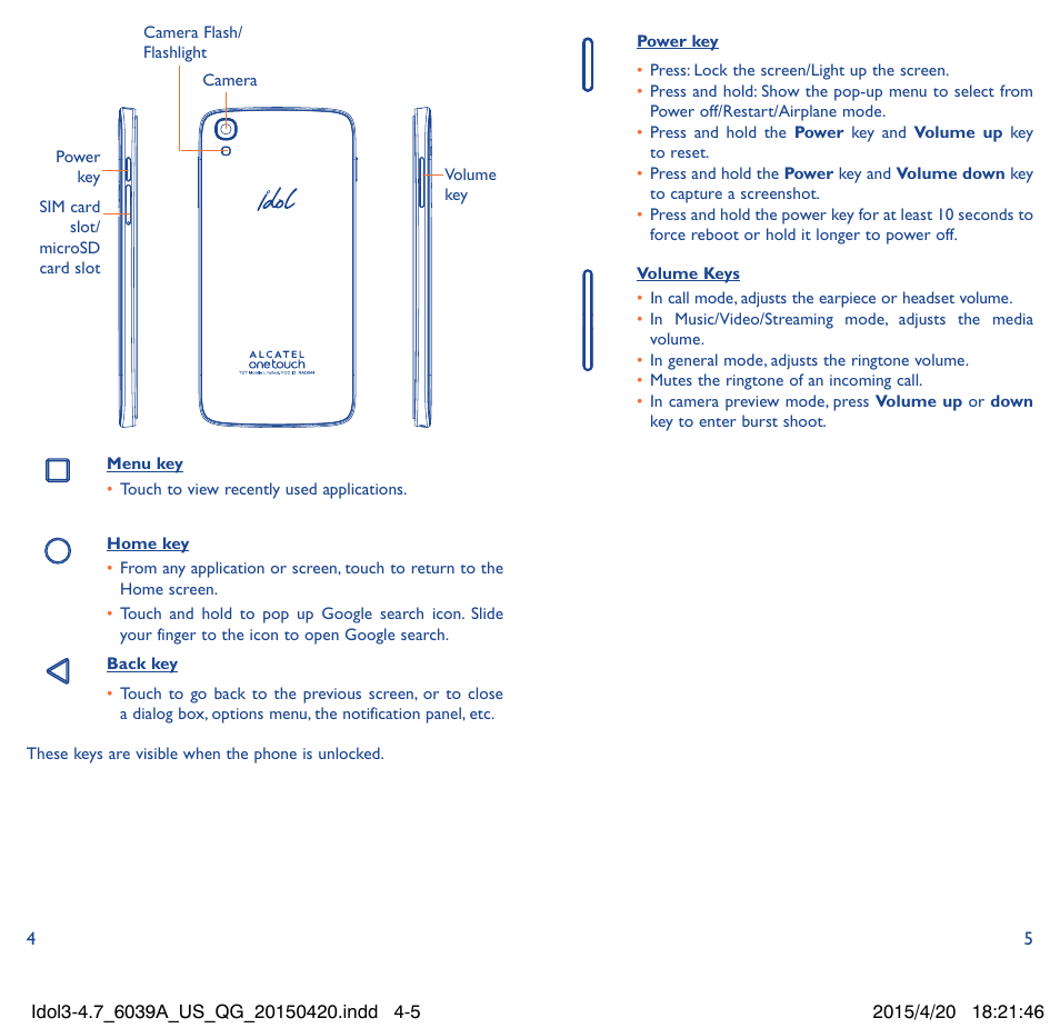 Alcatel Idol 3  6039 A User Manual | Page 3 / 22