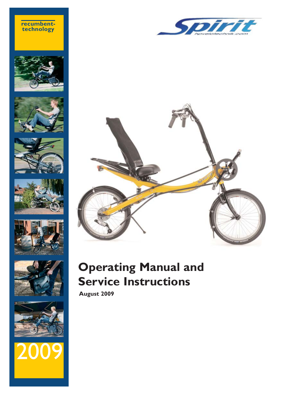 HP Velotechnik Spirit User Manual | 72 pages