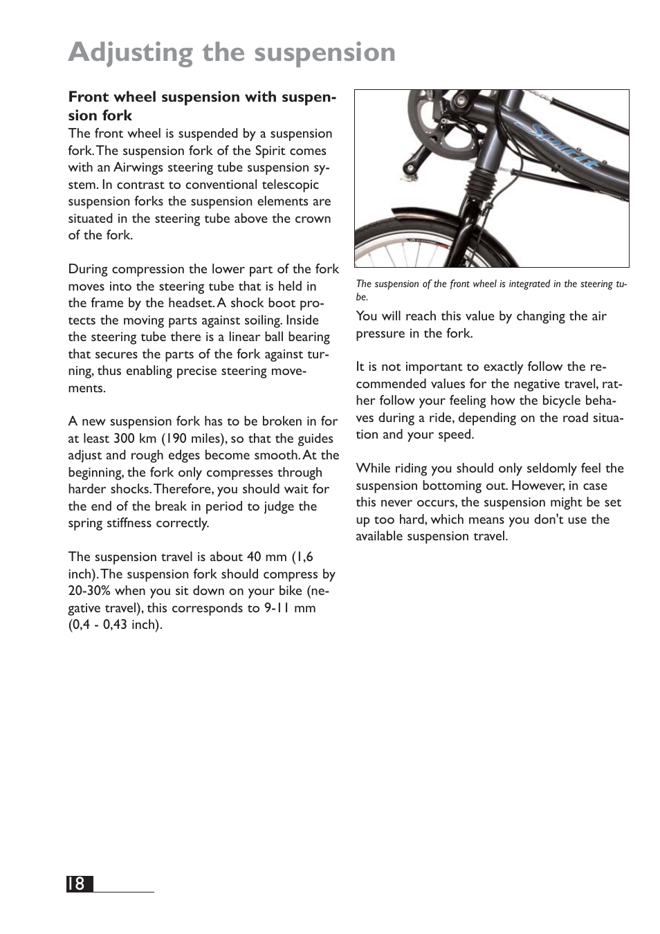 Adjusting the suspension | HP Velotechnik Spirit User Manual | Page 20 / 72