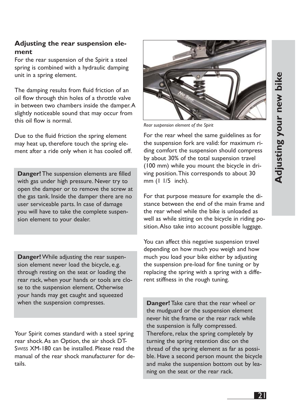 Adjusting y our ne w bik e | HP Velotechnik Spirit User Manual | Page 23 / 72