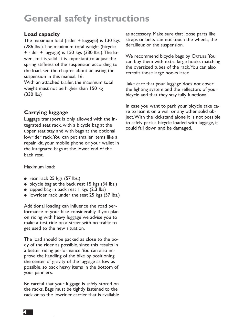 General safety instructions | HP Velotechnik Spirit User Manual | Page 6 / 72