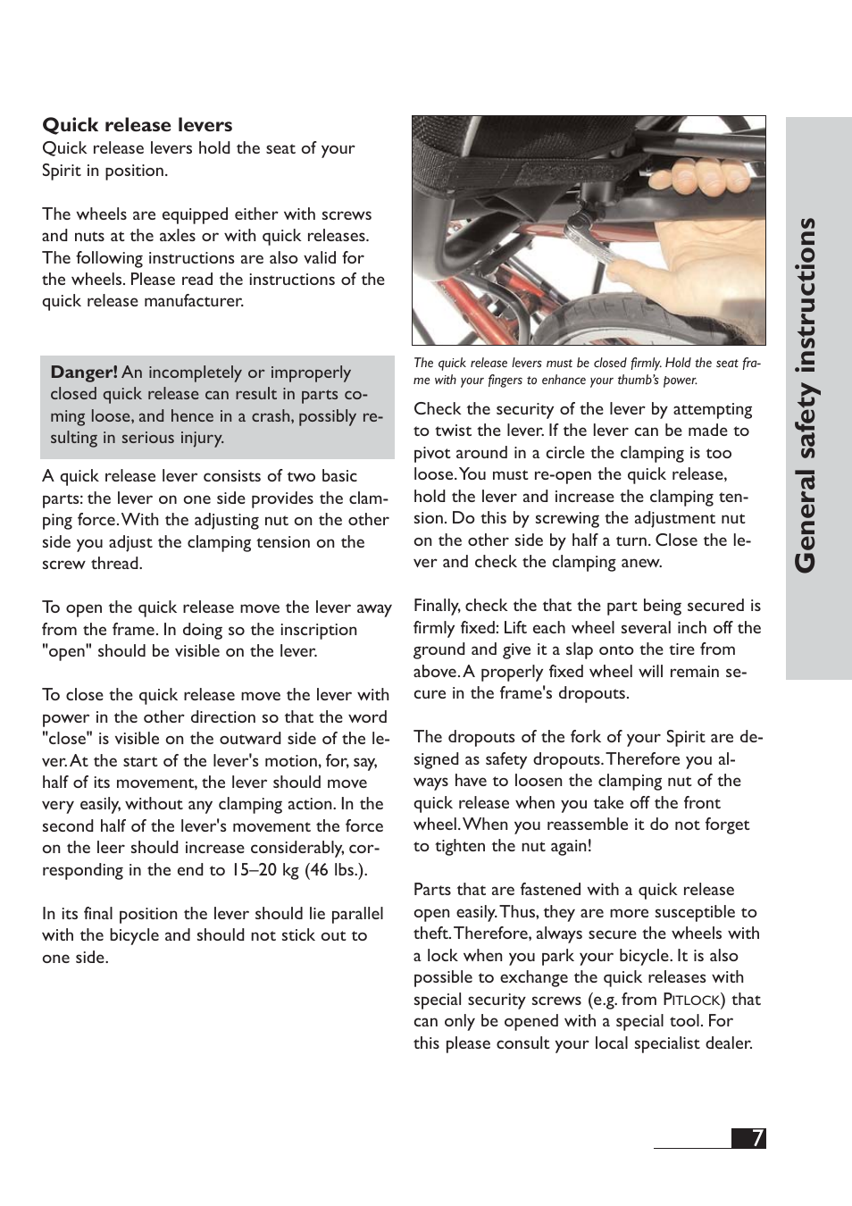 General saf ety instructions | HP Velotechnik Spirit User Manual | Page 9 / 72