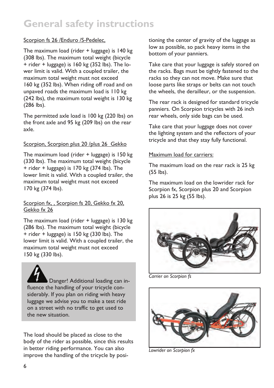 General safety instructions | HP Velotechnik trikes User Manual | Page 10 / 104