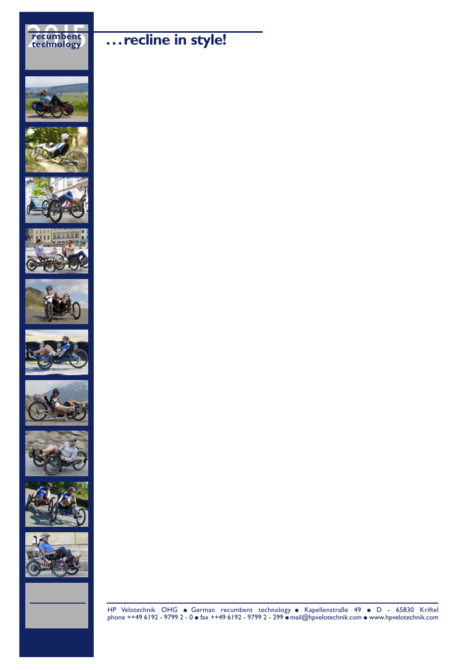 Recline in style | HP Velotechnik trikes User Manual | Page 104 / 104