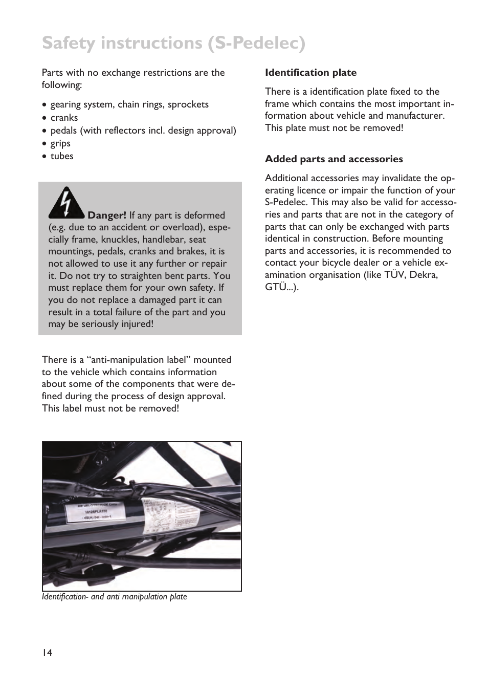 Safety instructions (s-pedelec) | HP Velotechnik trikes User Manual | Page 18 / 104
