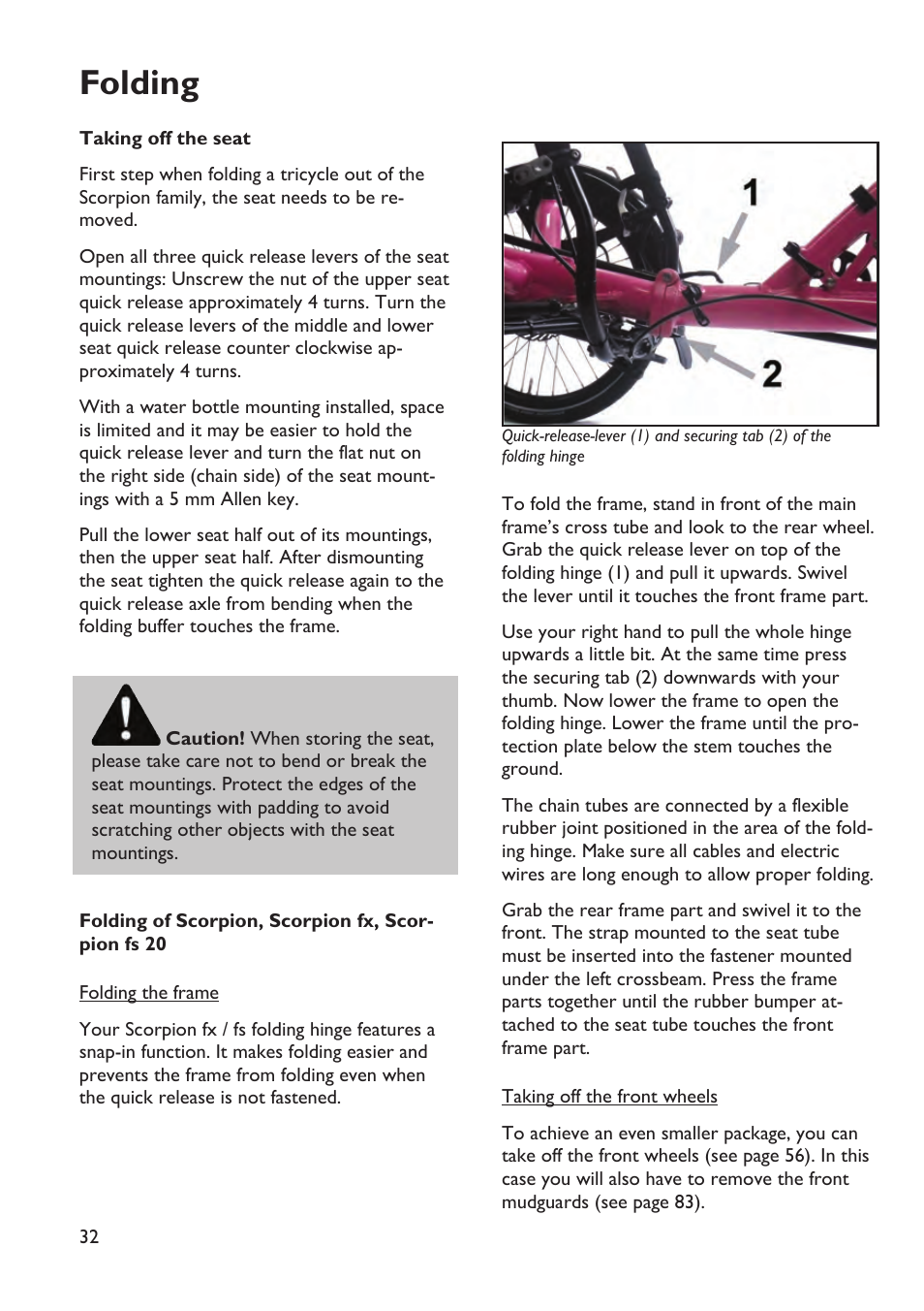 Folding | HP Velotechnik trikes User Manual | Page 36 / 104