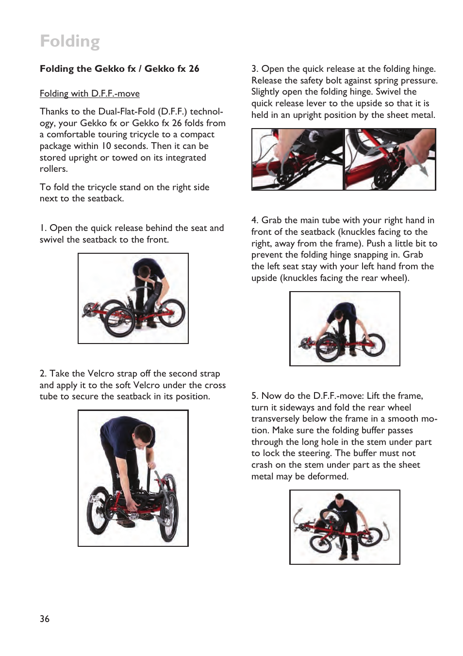 Folding | HP Velotechnik trikes User Manual | Page 40 / 104