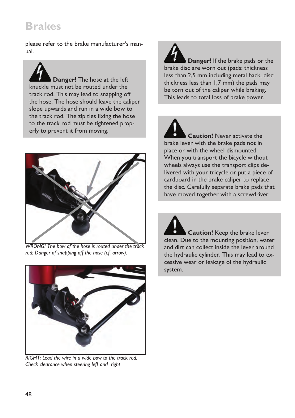 Brakes | HP Velotechnik trikes User Manual | Page 52 / 104