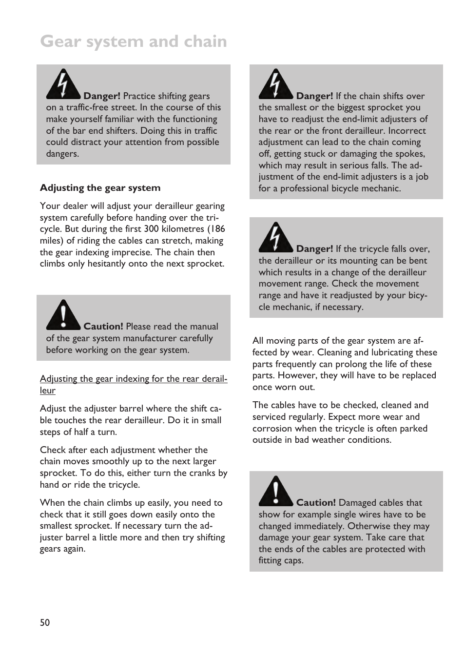 Gear system and chain | HP Velotechnik trikes User Manual | Page 54 / 104