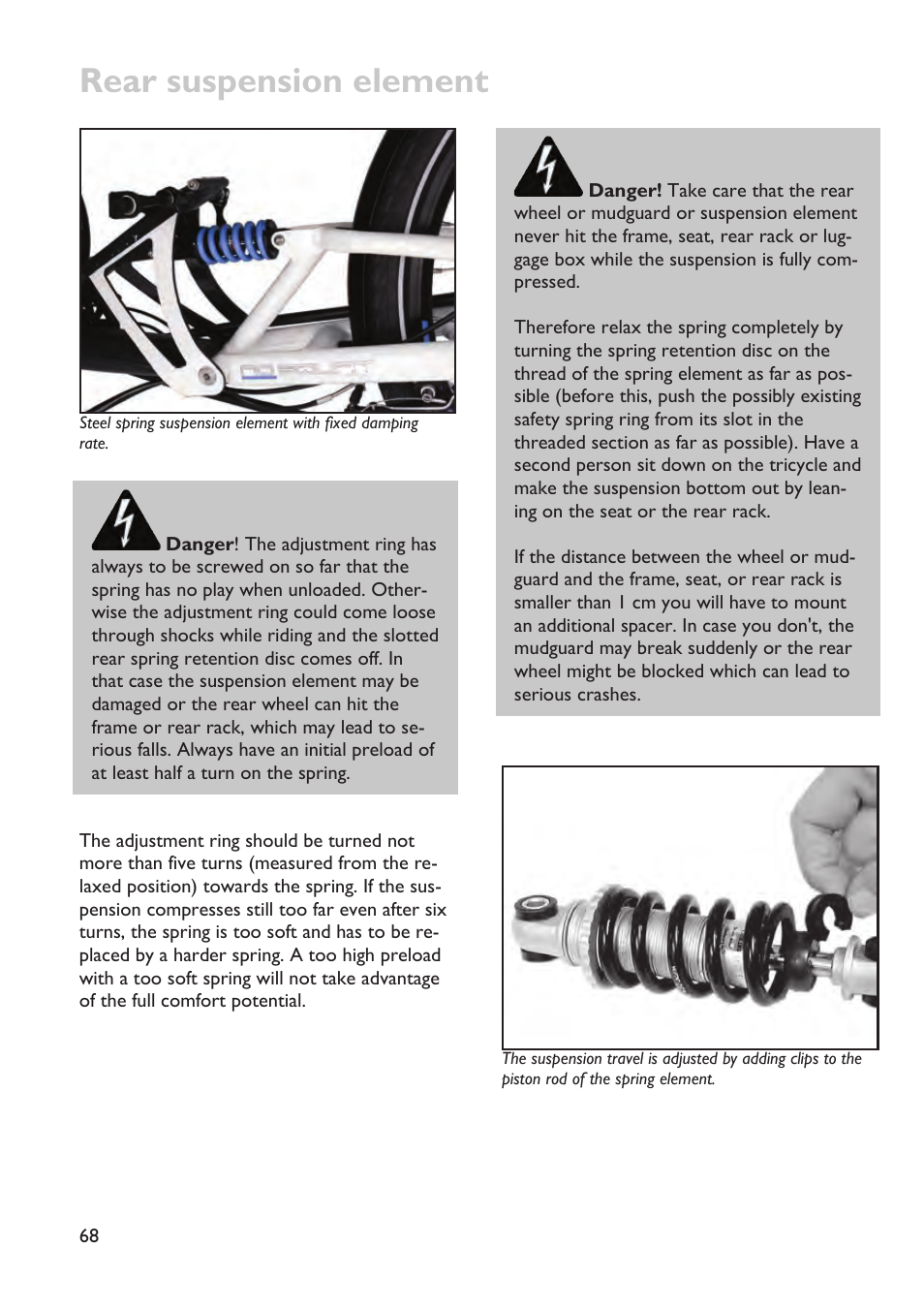 Rear suspension element | HP Velotechnik trikes User Manual | Page 72 / 104