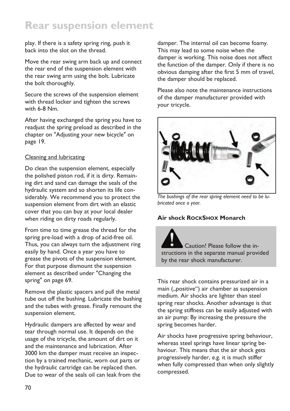 Rear suspension element | HP Velotechnik trikes User Manual | Page 74 / 104