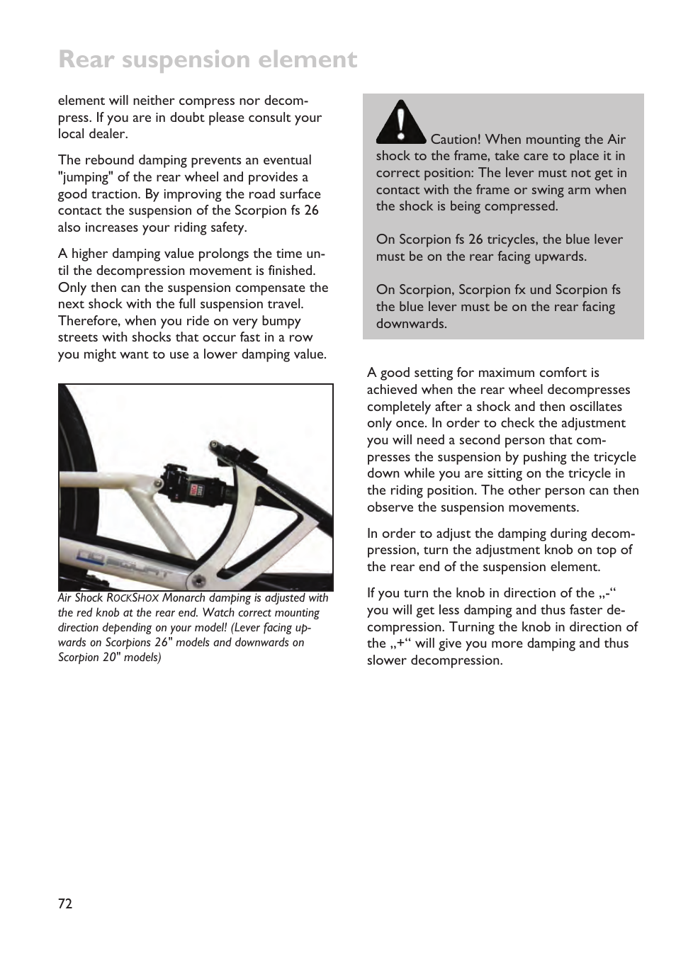 Rear suspension element | HP Velotechnik trikes User Manual | Page 76 / 104