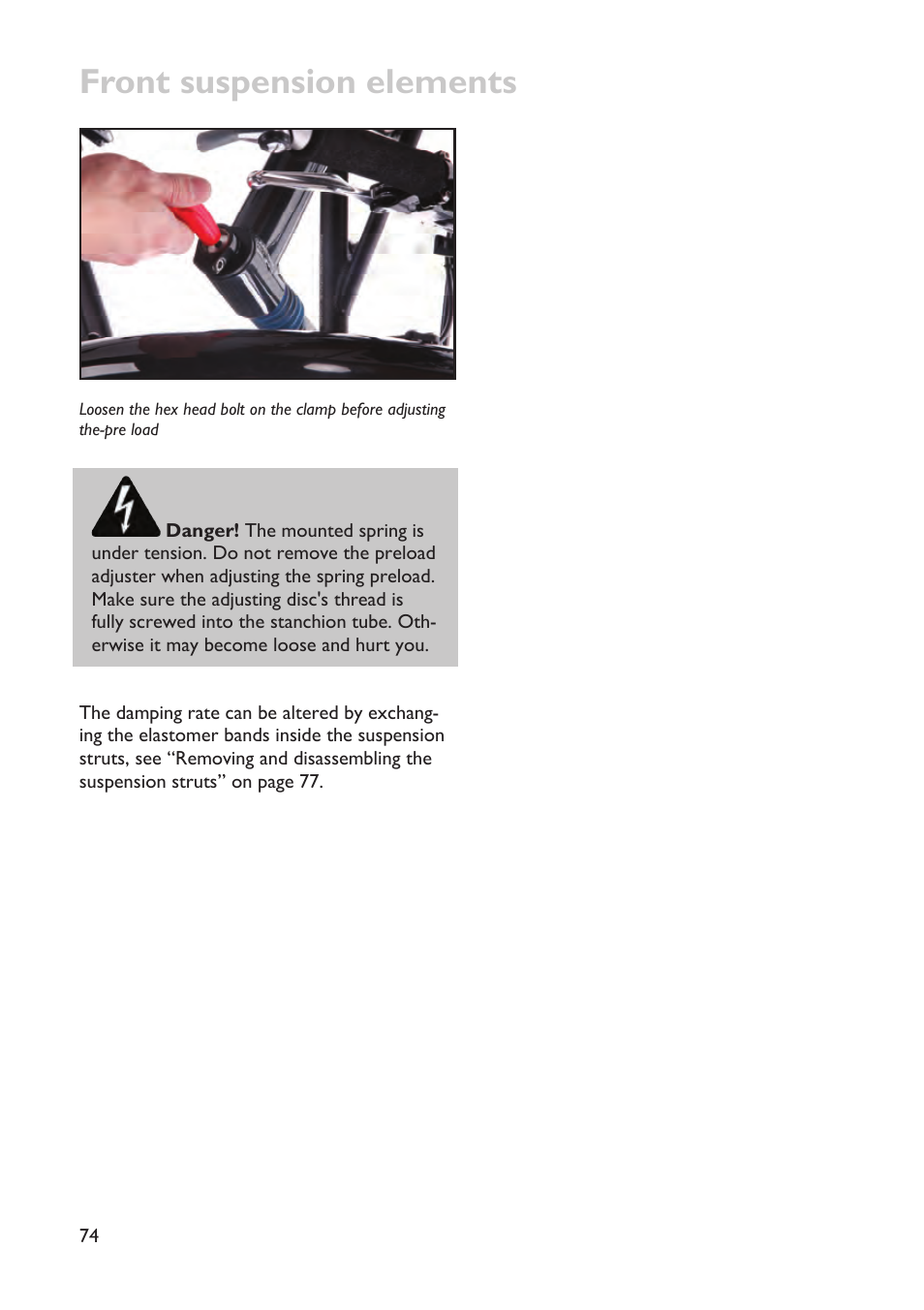 Front suspension elements | HP Velotechnik trikes User Manual | Page 78 / 104