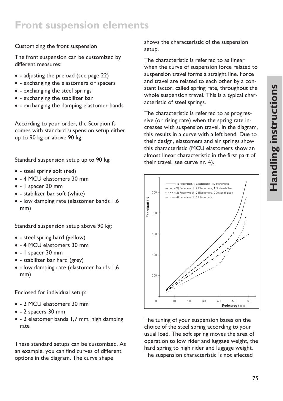 Front suspension elements, Handling instructions | HP Velotechnik trikes User Manual | Page 79 / 104