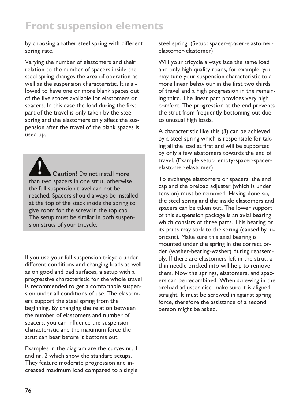 Front suspension elements | HP Velotechnik trikes User Manual | Page 80 / 104