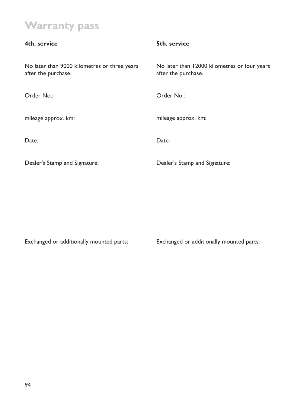 Warranty pass | HP Velotechnik trikes User Manual | Page 98 / 104