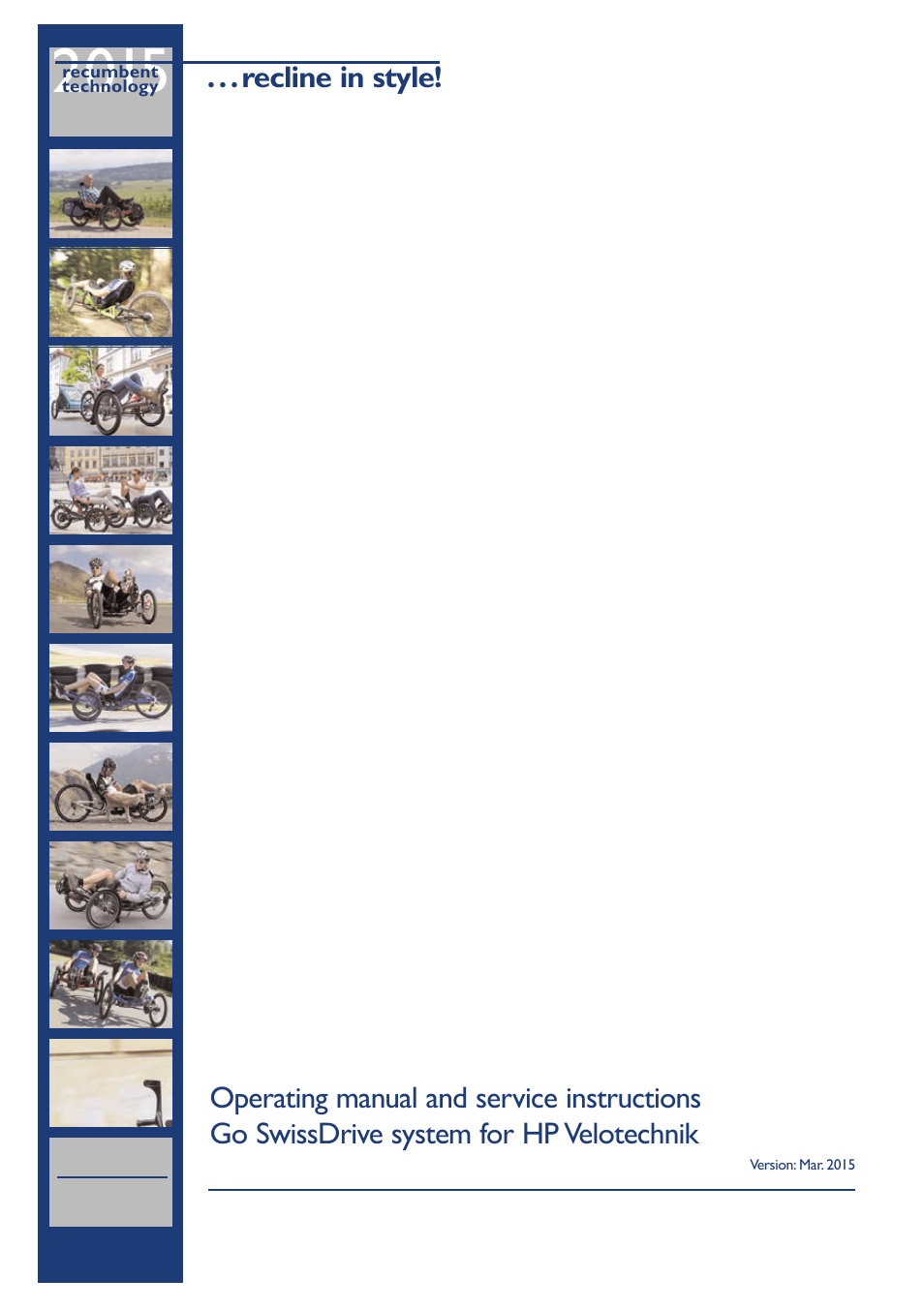HP Velotechnik Go SwissDrive system for HP Velotechnik User Manual | 40 pages