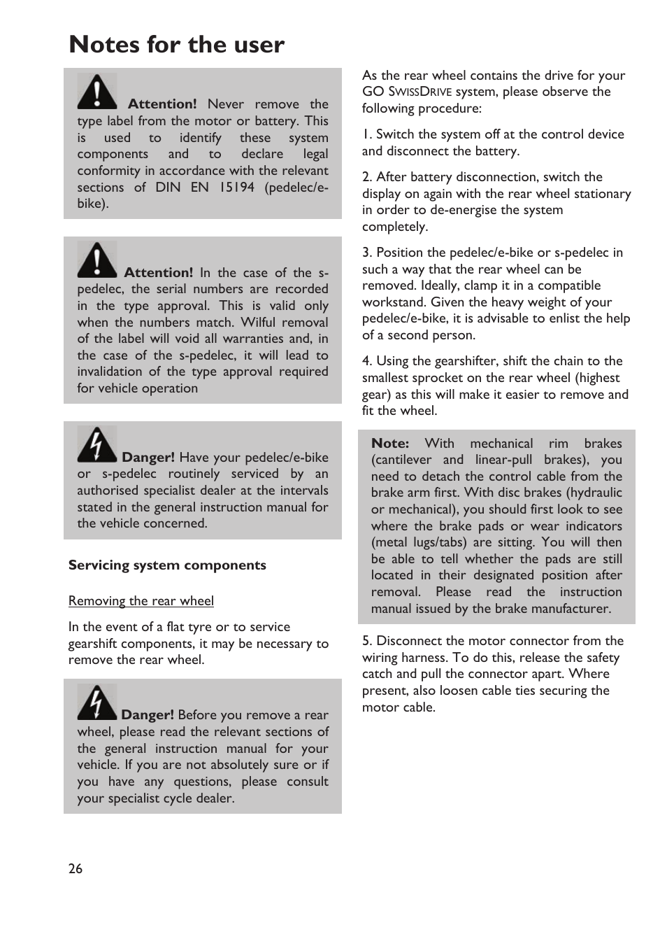 HP Velotechnik Go SwissDrive system for HP Velotechnik User Manual | Page 28 / 40