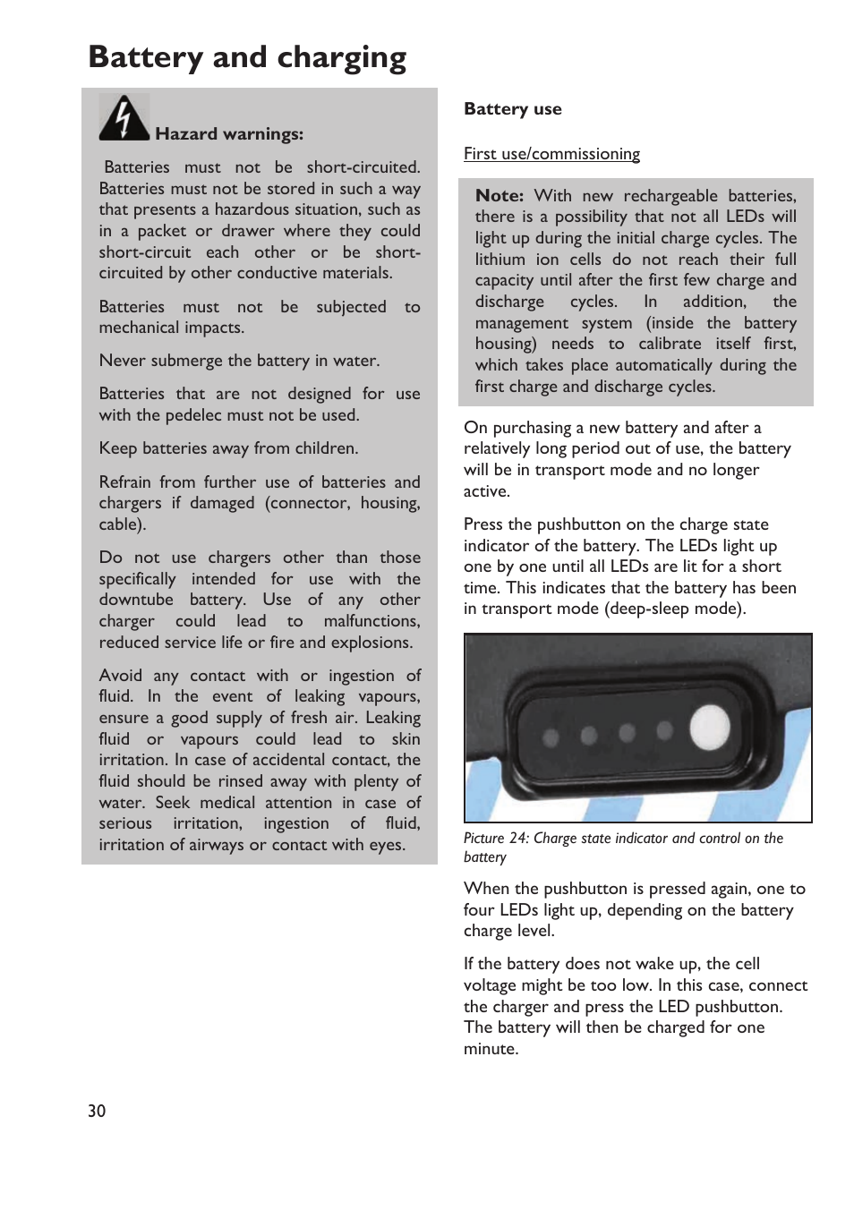 Battery and charging | HP Velotechnik Go SwissDrive system for HP Velotechnik User Manual | Page 32 / 40