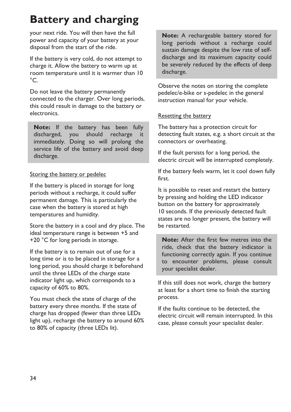 Battery and charging | HP Velotechnik Go SwissDrive system for HP Velotechnik User Manual | Page 36 / 40