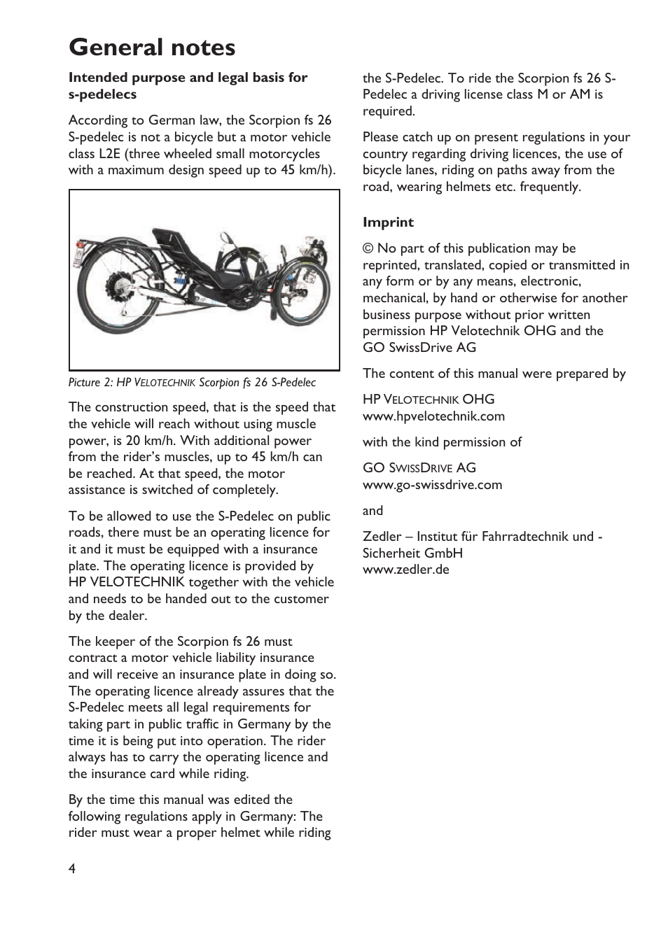 HP Velotechnik Go SwissDrive system for HP Velotechnik User Manual | Page 6 / 40