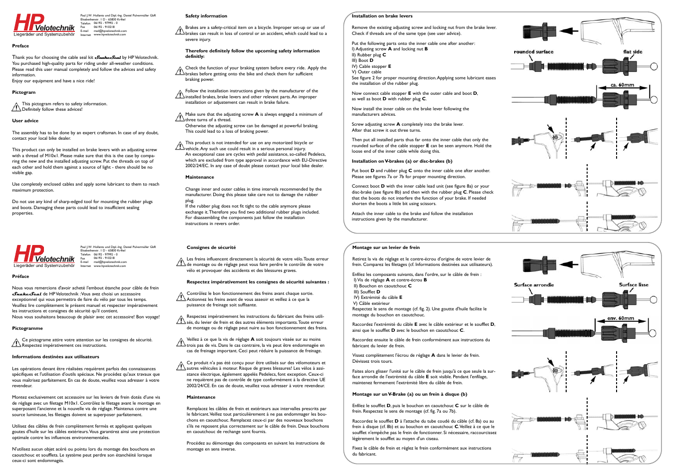 HP Velotechnik SnakeSeal User Manual | Page 2 / 2