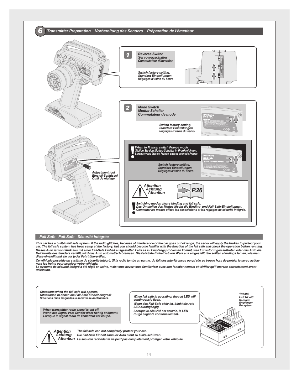 P.26 | HPI Racing RTR BULLET MT 3.0 W/2.4GHZ User Manual | Page 11 / 44