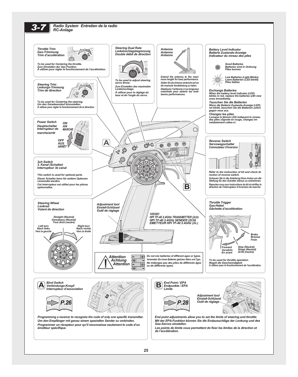 Bullet_30_st-mt_pg24.pdf, P.26 p.28 | HPI Racing RTR BULLET MT 3.0 W/2.4GHZ User Manual | Page 25 / 44
