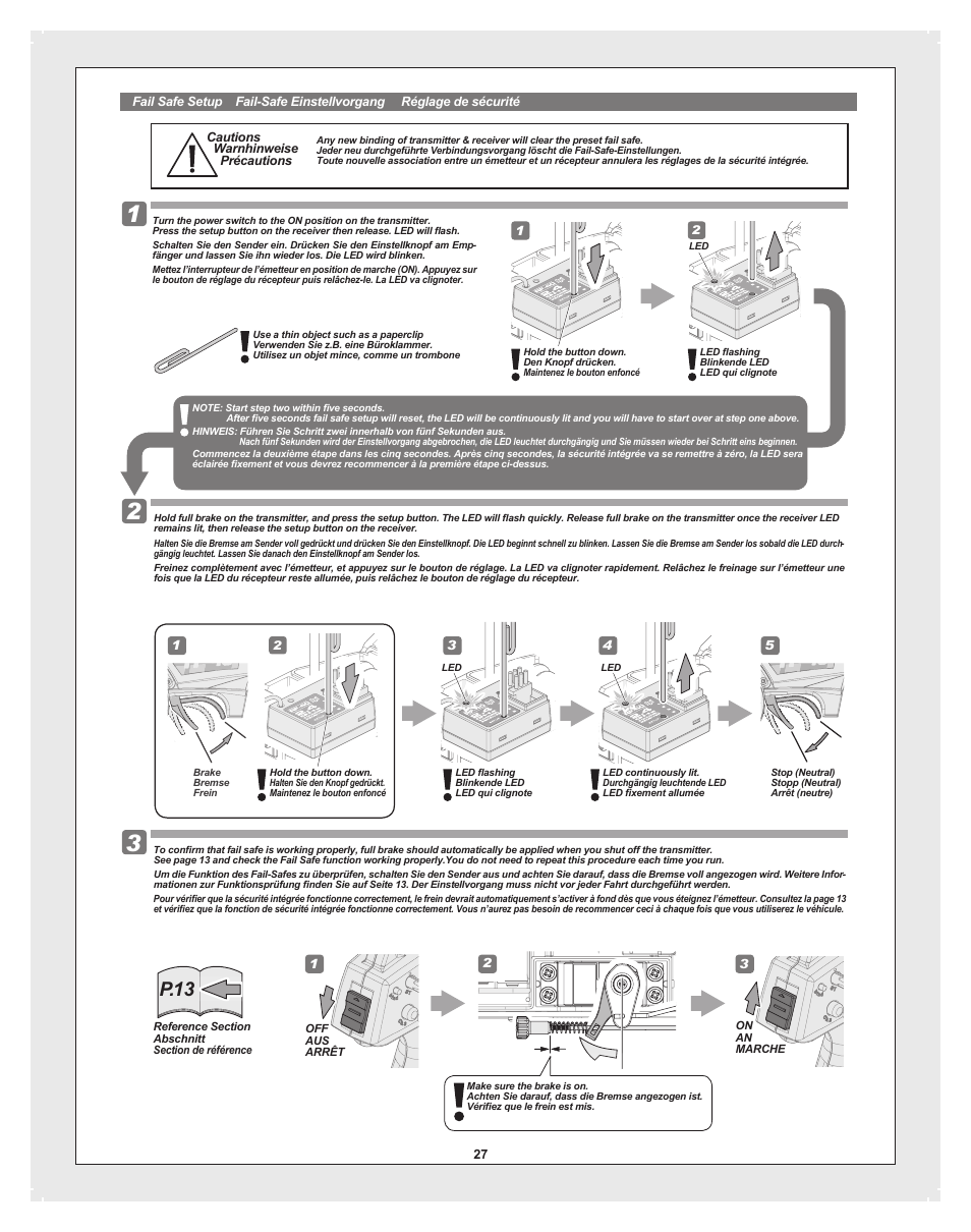 P.13 | HPI Racing RTR BULLET MT 3.0 W/2.4GHZ User Manual | Page 27 / 44