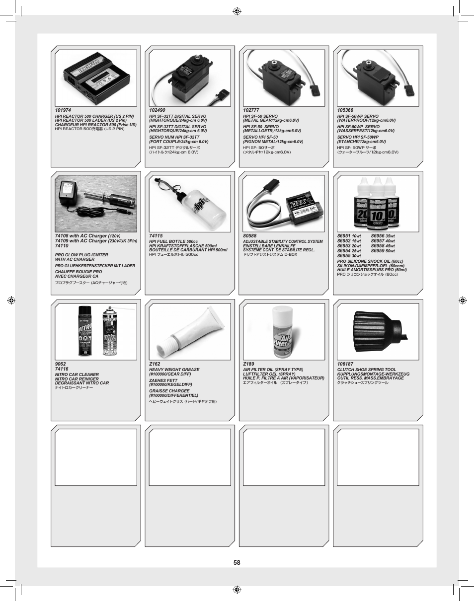 HPI Racing RTR FIRESTORM 10T 2.4 User Manual | Page 58 / 60