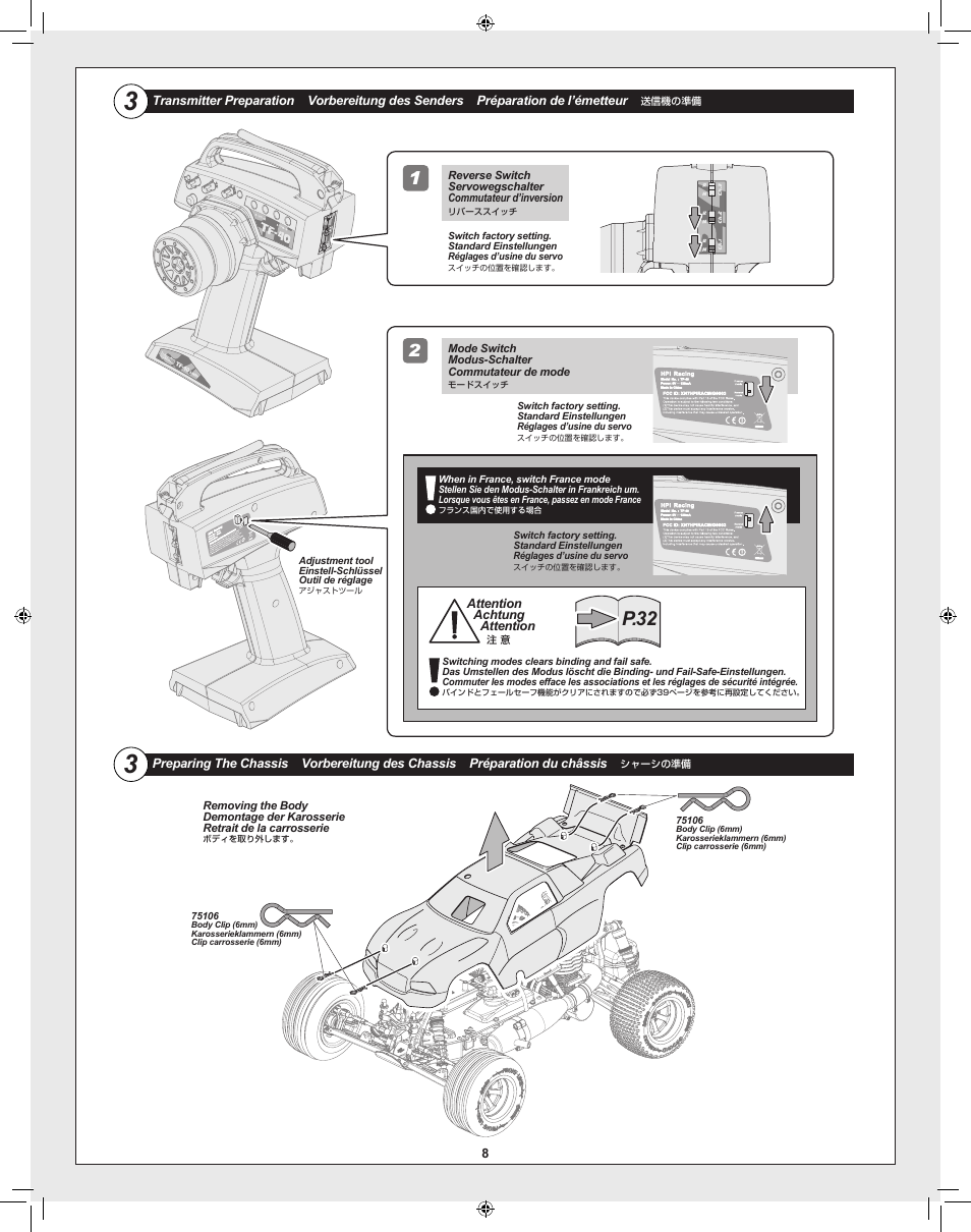 P.32 | HPI Racing RTR FIRESTORM 10T 2.4 User Manual | Page 8 / 60