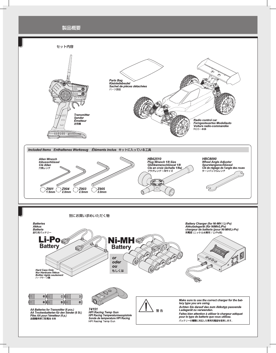 Overview übersicht vue d’ensemble | HPI Racing Vorza User Manual | Page 5 / 48