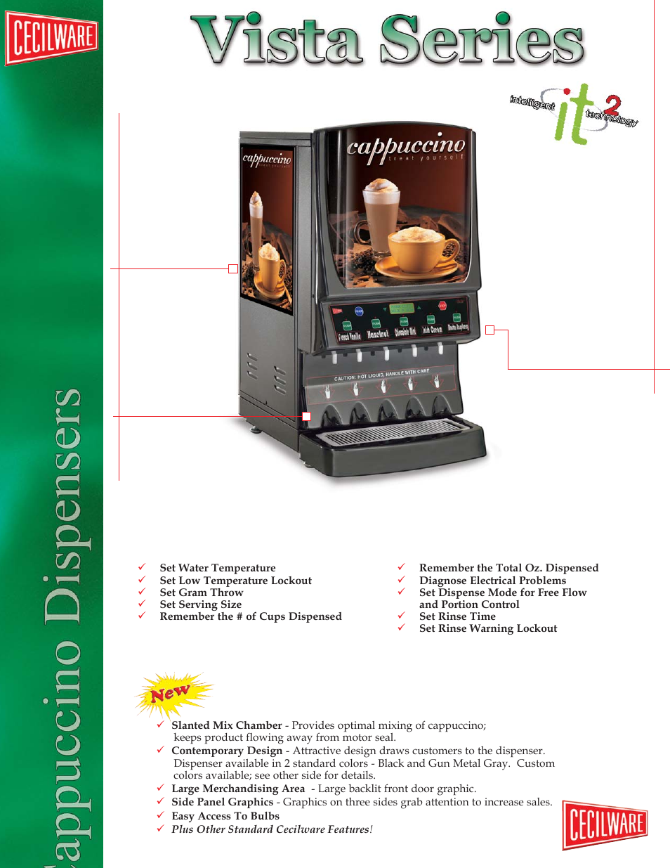 Cecilware Vista Series User Manual | 2 pages
