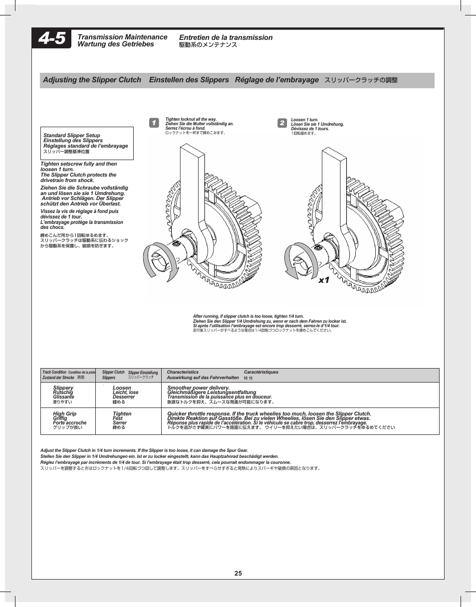Entretien de la transmission, Transmission maintenance wartung des getriebes | HPI Racing Bullet Flux User Manual | Page 25 / 48