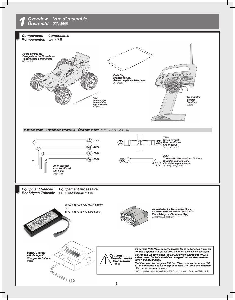 Overview übersicht vue d’ensemble, 製品概要 | HPI Racing Bullet Flux User Manual | Page 6 / 48