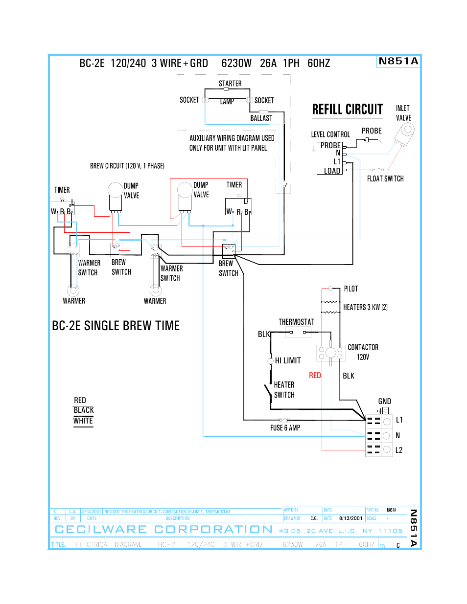 Bc-2e single brew time | Cecilware BC2 User Manual | Page 17 / 18