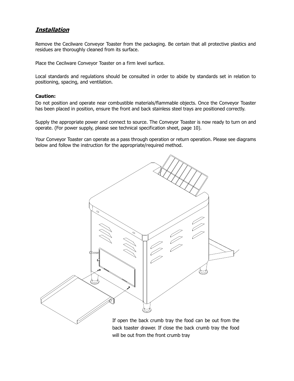 Installation | Cecilware CT-500 User Manual | Page 4 / 12
