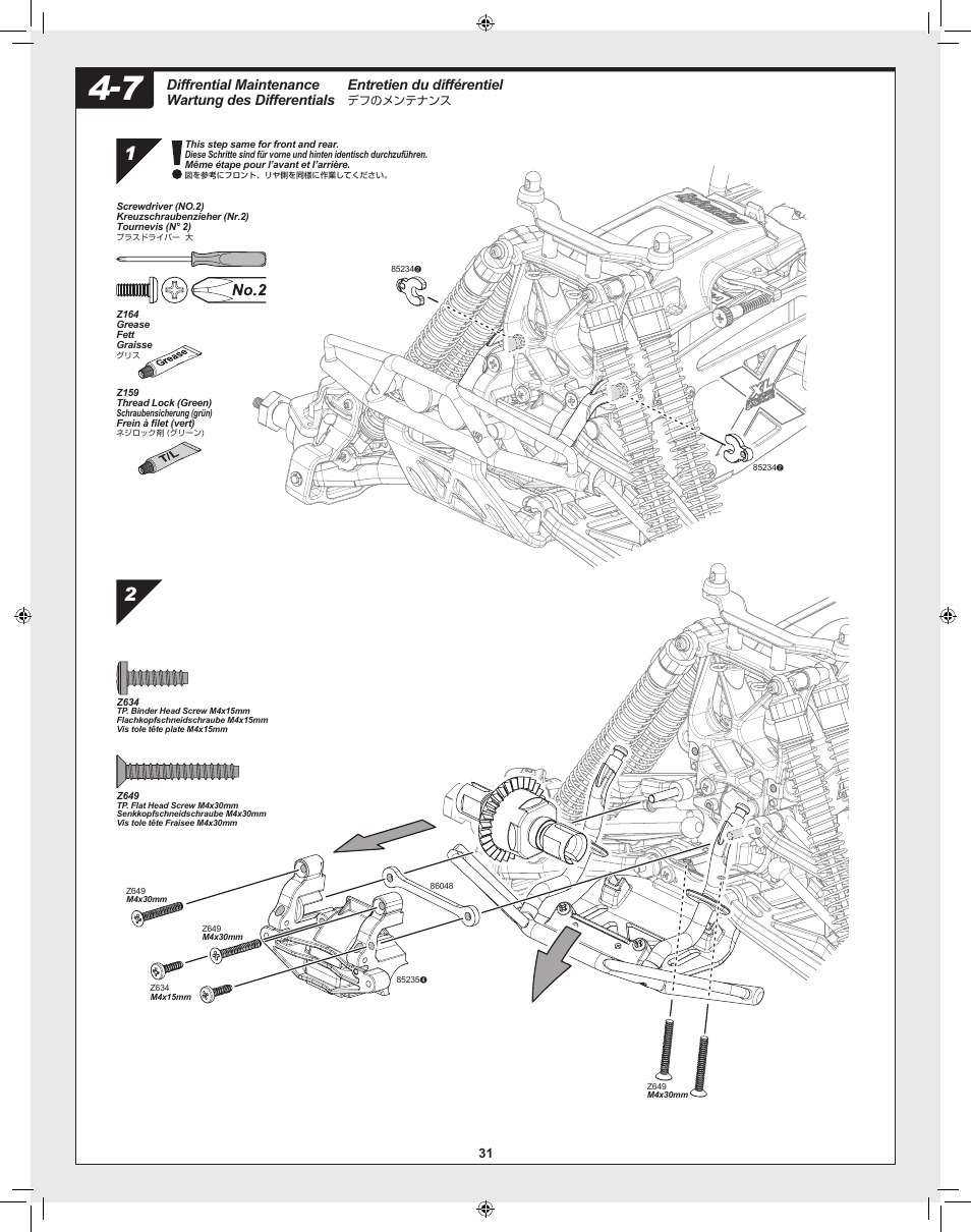 Entretien du différentiel, Diffrential maintenance wartung des differentials | HPI Racing Savage XL 5.9 User Manual | Page 31 / 60