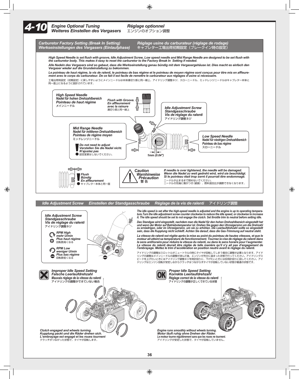 Réglage optionnel | HPI Racing Savage XL 5.9 User Manual | Page 36 / 60