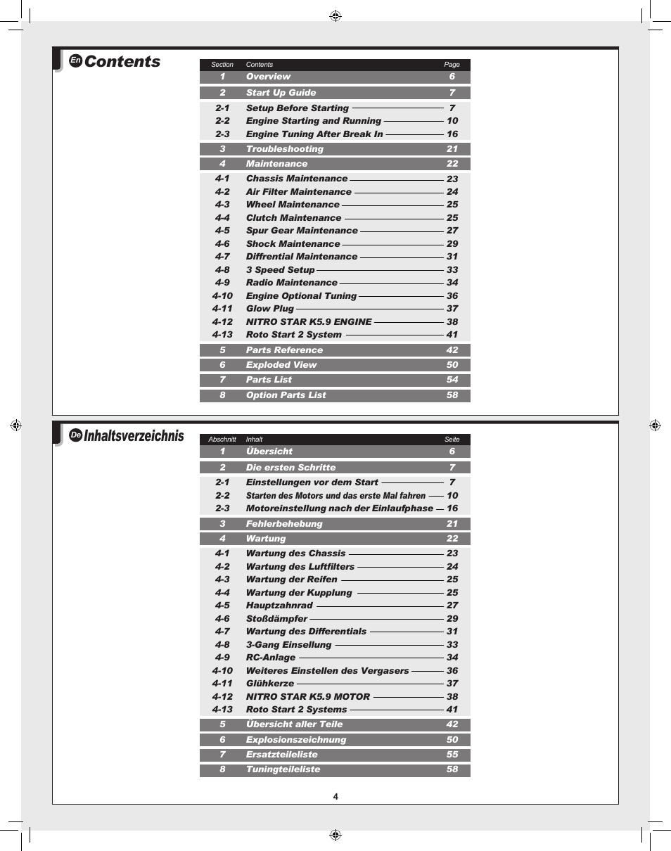 HPI Racing Savage XL 5.9 User Manual | Page 4 / 60