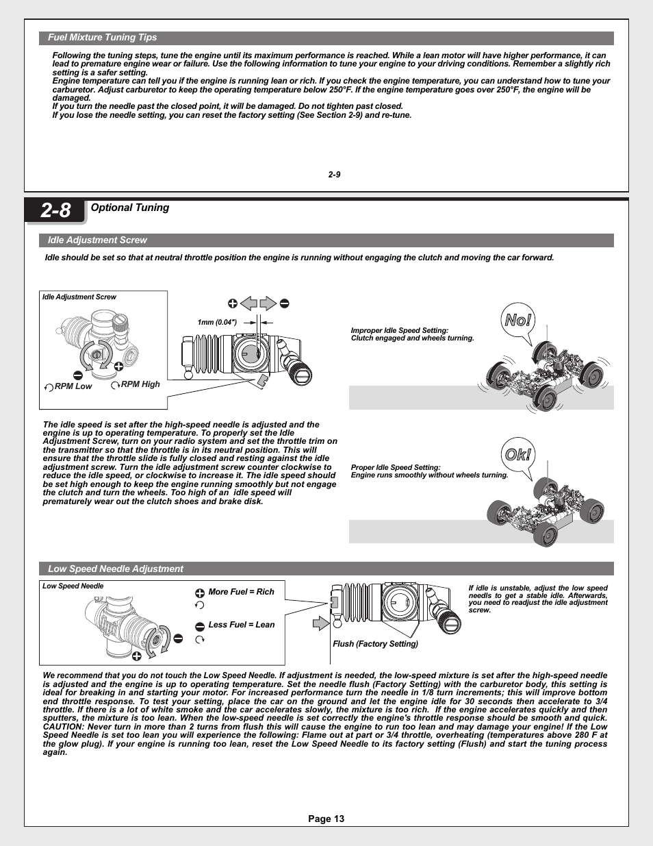 12005-1_pg13.ai, No! ok, Optional tuning | HPI Racing Helfire RTR User Manual | Page 13 / 44