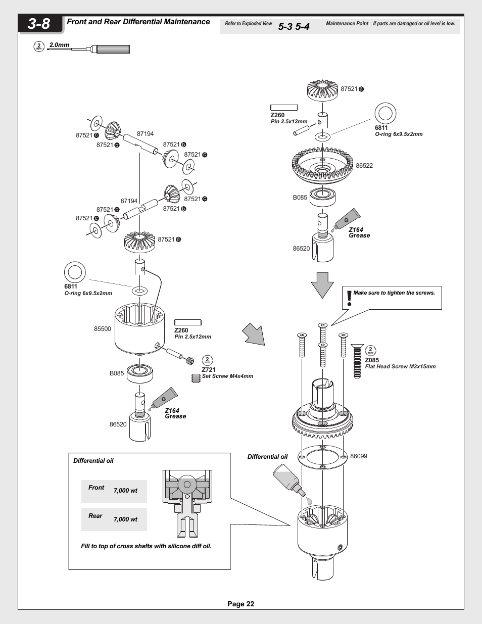 12005-1_pg22.ai, Front and rear differential maintenance | HPI Racing Helfire RTR User Manual | Page 22 / 44